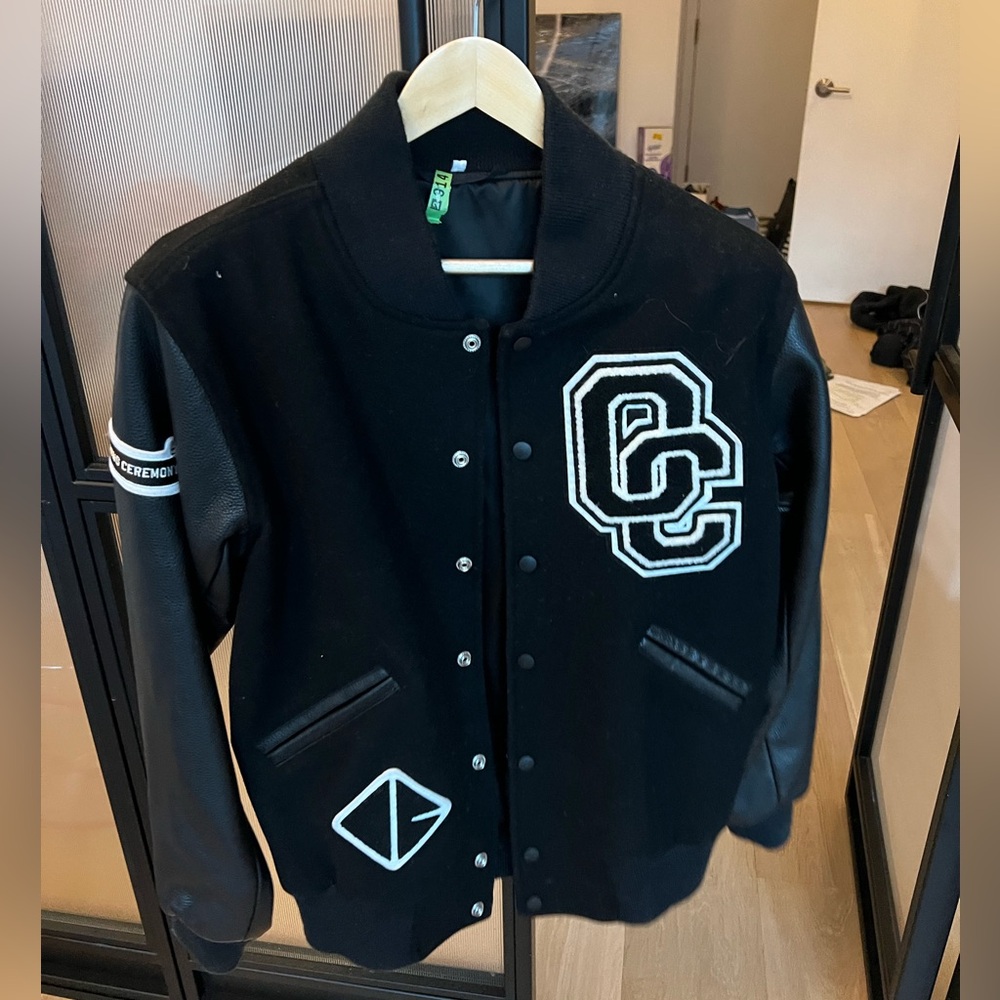 OPENING CEREMONY Leather Letter jacket